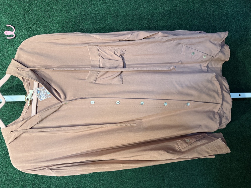 153 Nwt Easel Roll-Up Sleeves Button Down Silky S… - image 1